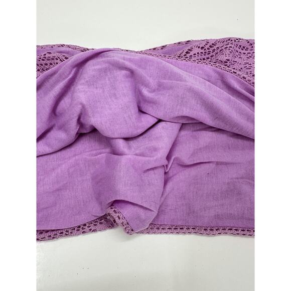 Unbranded Womens Scarf One Size Vibrant Orchid Purple Infinity Scarf Eyelet Lace - Picture 5 of 10